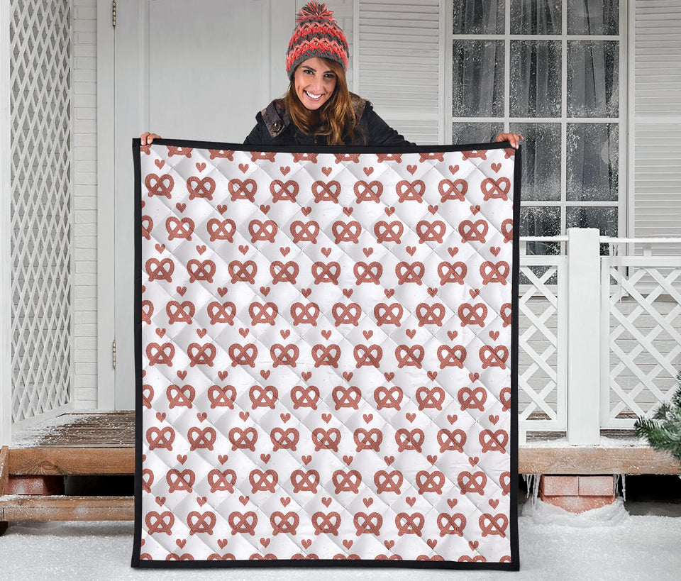 Pretzels Pattern Print Design 01 Premium Quilt