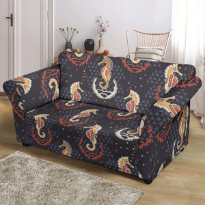 Seahorse Pattern Loveseat Couch Slipcover