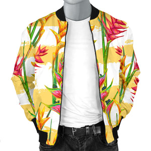 Heliconia Pattern Men Bomber Jacket