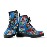 Suger Skull Rose Pattern Leather Boots