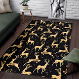 Gold Deer Pattern Area Rug