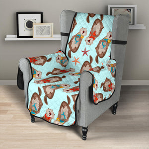 Otter Pattern Background Chair Cover Protector