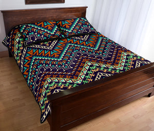 Zigzag Chevron African Afro Dashiki Adinkra Kente Pattern Quilt Bed Set