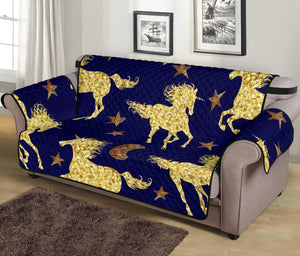 Unicorn Gold Pattern Sofa Cover Protector