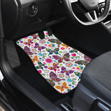 Colorful Butterfly Flower Pattern Front Car Mats