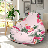 Red Pink Orchid Hibiscus Pattern Bean Bag Cover