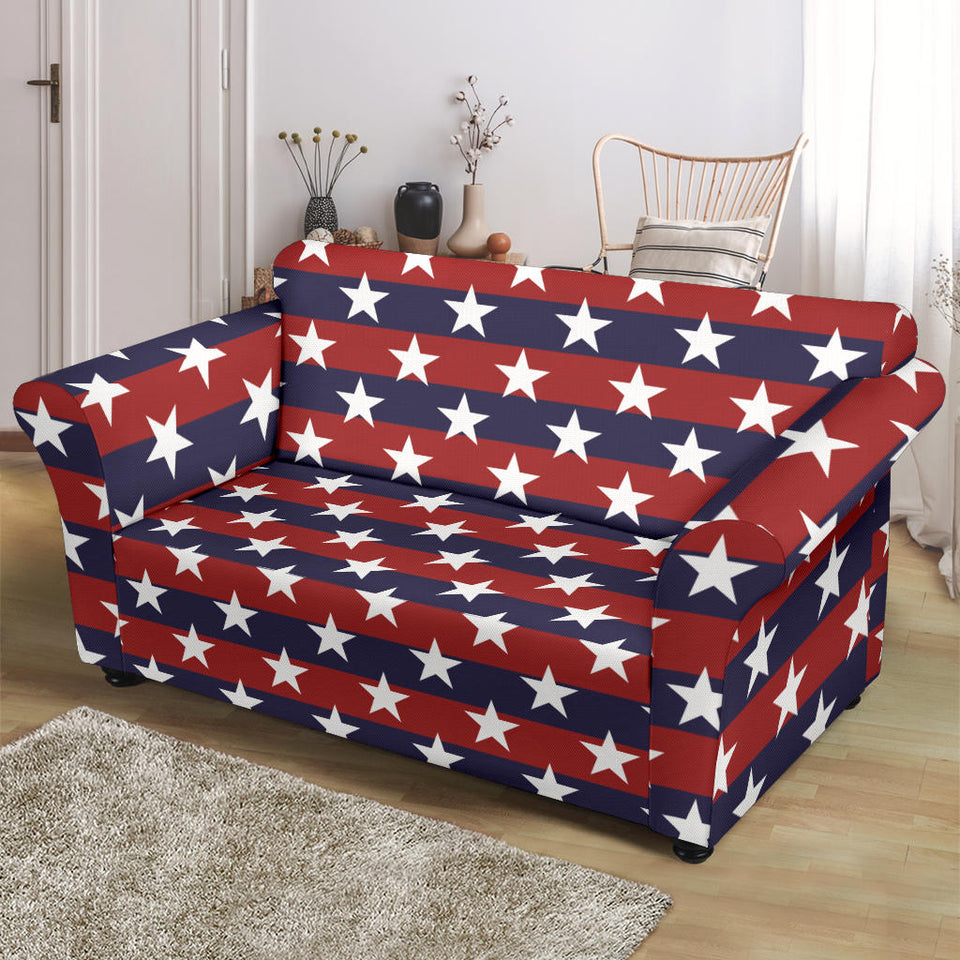 USA Star Pattern Background Loveseat Couch Slipcover