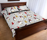 Penguin Christmas Tree Pattern Quilt Bed Set