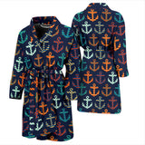 Colorful Anchor Dot Stripe Pattern Men Bathrobe