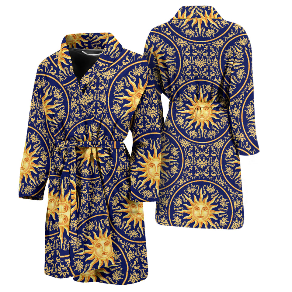 Sun Pattern Men Bathrobe