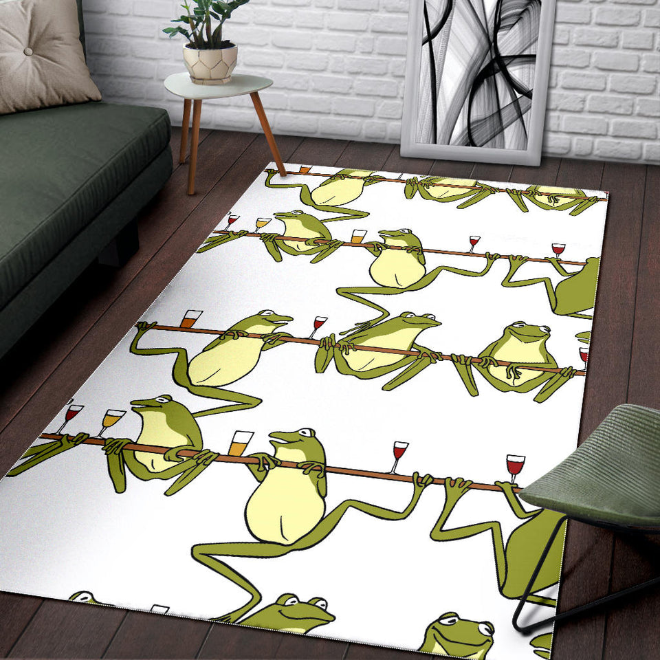 Frog drunk Pattern Area Rug