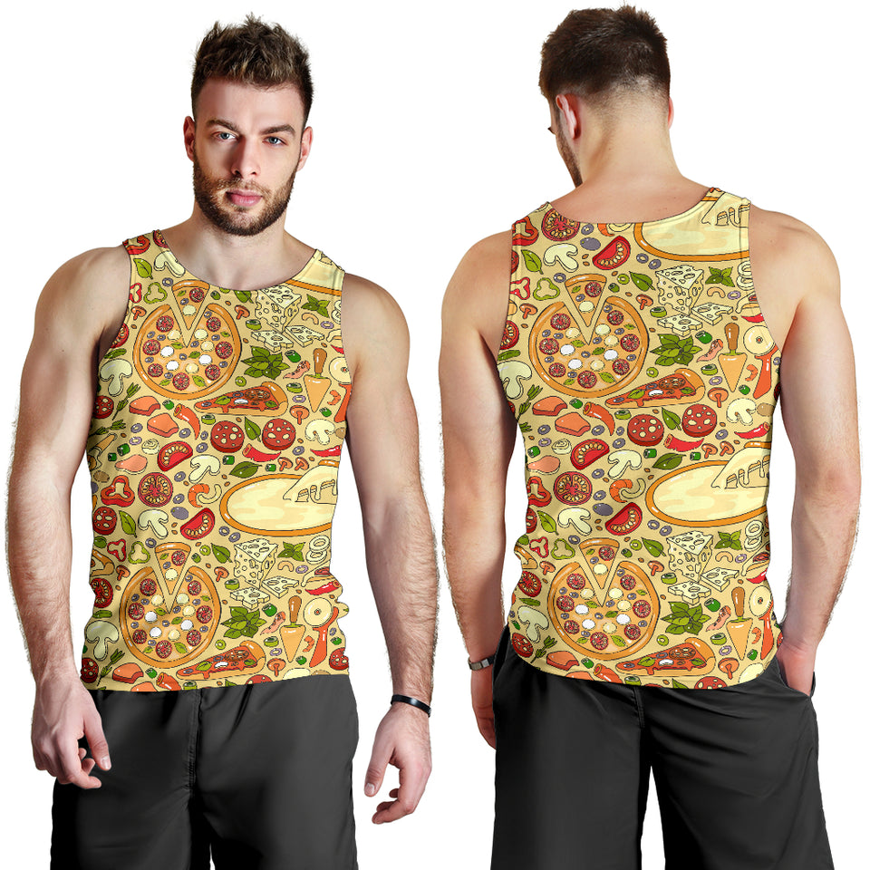 Pizza Pattern Background Men Tank Top