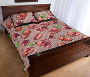 Grapefruit Pattern Background Quilt Bed Set