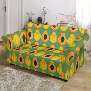 Papaya Pattern Background Loveseat Couch Slipcover