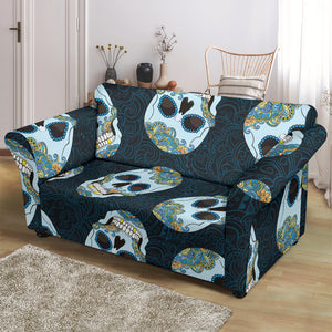 Suger Skull Pattern Loveseat Couch Slipcover