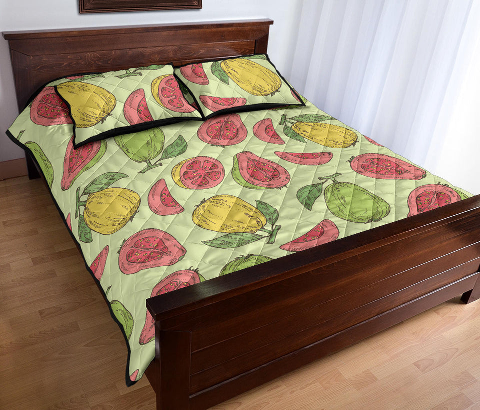 Guava Pattern Background Quilt Bed Set