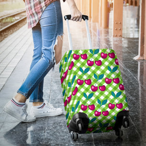 Cherry Pattern Green Background Luggage Covers