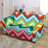 Rainbow Zigzag Chavron Pattern Loveseat Couch Slipcover