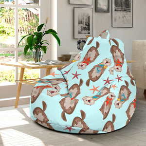 Otter Pattern Background Bean Bag Cover