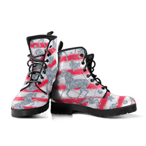 Unicorn Silver Pattern Leather Boots