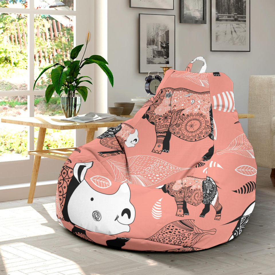 Rhino Tribal Pattern Bean Bag Cover