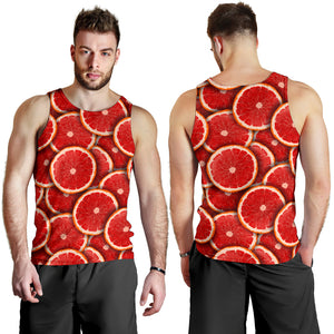 Sliced Grapefruit Pattern Background Men Tank Top