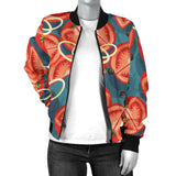 Tomato Pattern Background Women Bomber Jacket