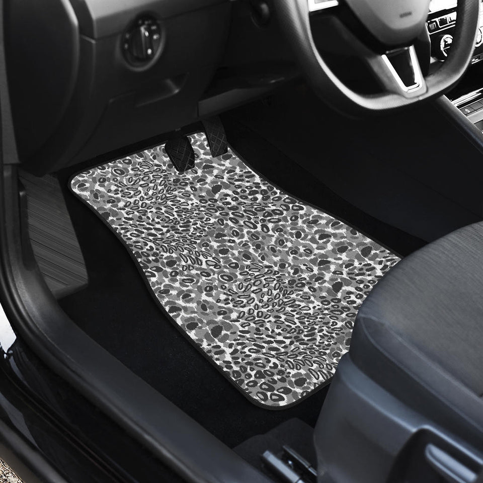 Gray Leopard Texture Pattern Front Car Mats