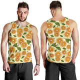 Sliced Orange Leaves  Pattern Men Tank Top