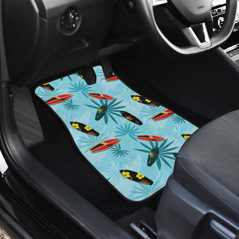 Surfboard Pattern Print Design 03 Front and Back Car Mats