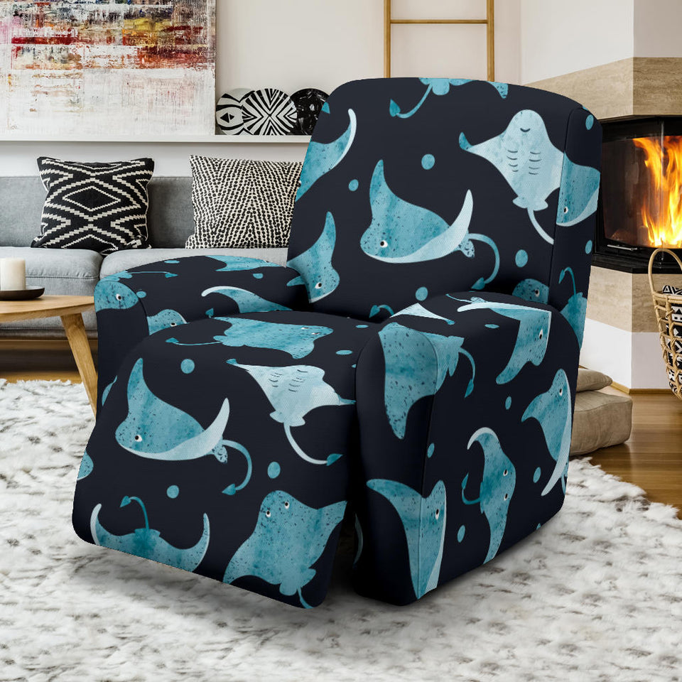 Stingray Pattern Print Design 04 Recliner Chair Slipcover