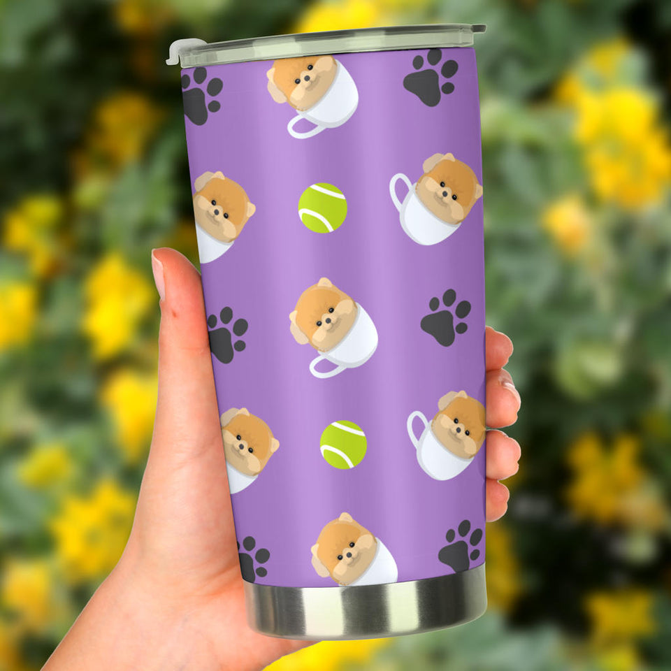 Pomeranian in Cup Pattern Tumbler