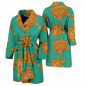 Sea Turtle Tribal Aboriginal Pattern Men Bathrobe