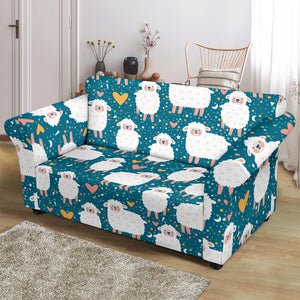 Sheep Heart Pattern Loveseat Couch Slipcover