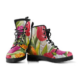 Colorful Tulip Pattern Leather Boots