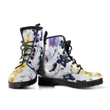 Orchid Pattern Background Leather Boots