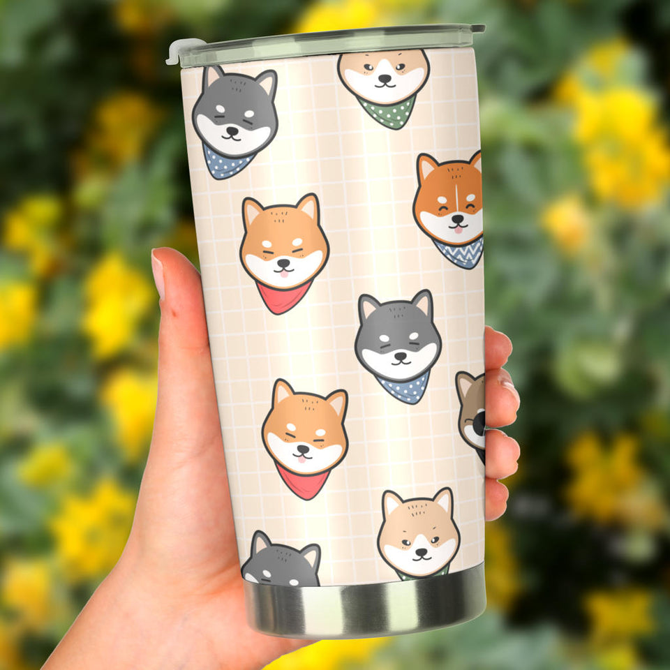 Shiba Inu Head Pattern Tumbler