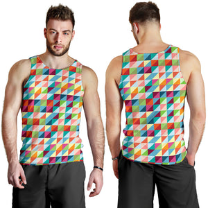 Rainbow Geometric Pattern Men Tank Top