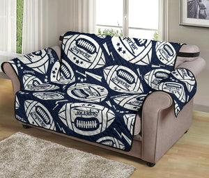 American Football Ball Pattern Loveseat Couch Cover Protector