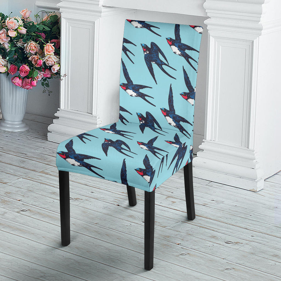 Swallow Pattern Print Design 01 Dining Chair Slipcover