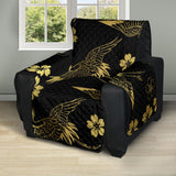 Gold Japanese Theme Pattern Recliner Cover Protector