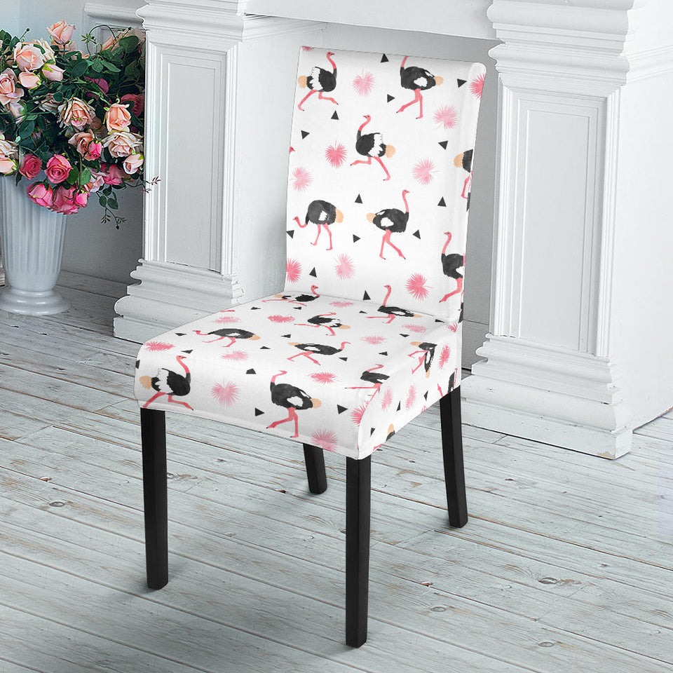 Ostrich Pattern Print Design 03 Dining Chair Slipcover