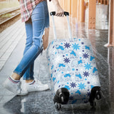 Polar Bear Pattern Blue Background Luggage Covers