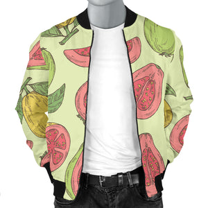 Guava Pattern Background Men Bomber Jacket