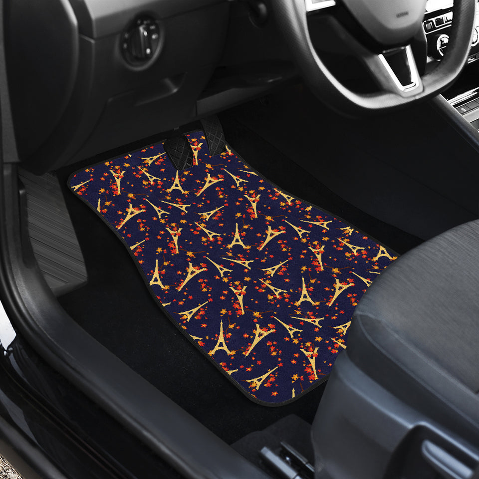 Eiffel Tower Pattern Print Design 02 Front and Back Car Mats