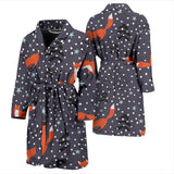 Fox Snow Winter Pattern Men Bathrobe