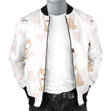 Cute Shiba Inu Heart Pattern Men Bomber Jacket