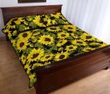 Sunflower Theme Pattern  Quilt Bed Set