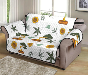 Bonsai Leaves Flower Pattern Loveseat Couch Cover Protector