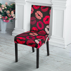 Lips Pattern Print Design 02 Dining Chair Slipcover